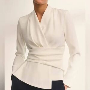 Chic Cream Wrap Blouse